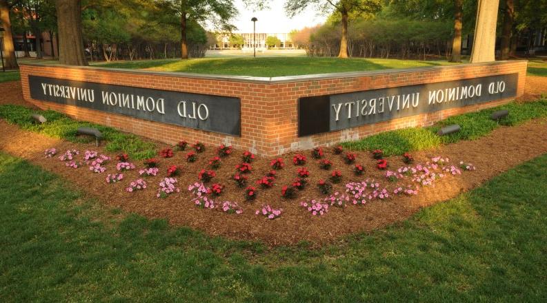 Brick sign that reads Old Dominion University